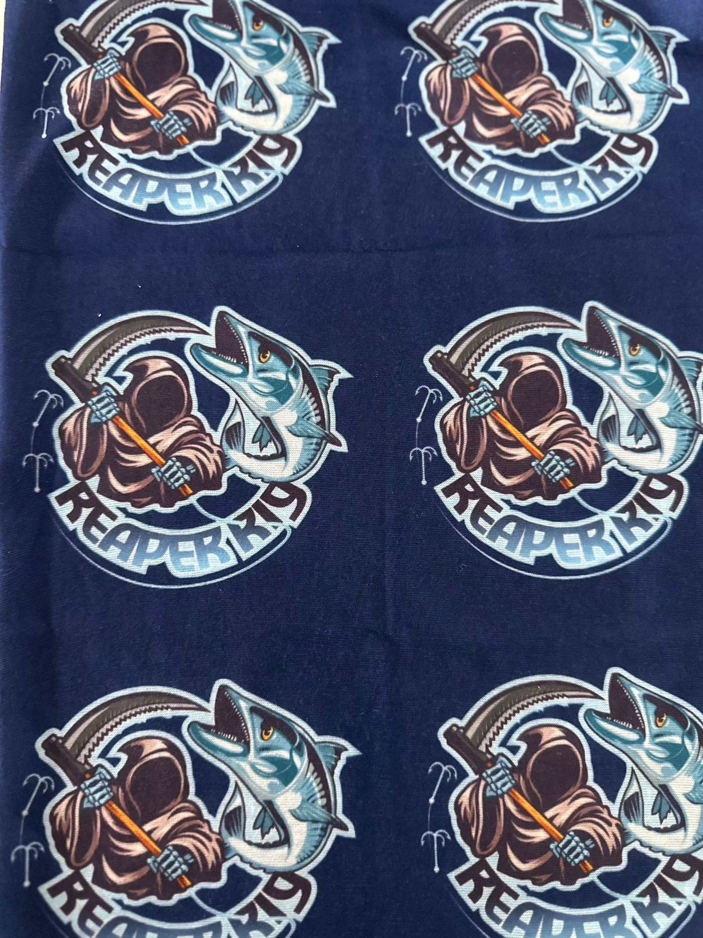 Reaper Rig Neck Gaiter with brand logo design.